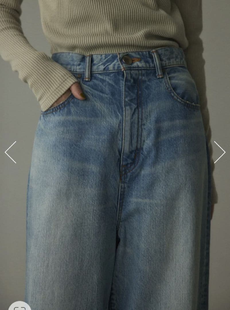 パンツ loose straight crash denim