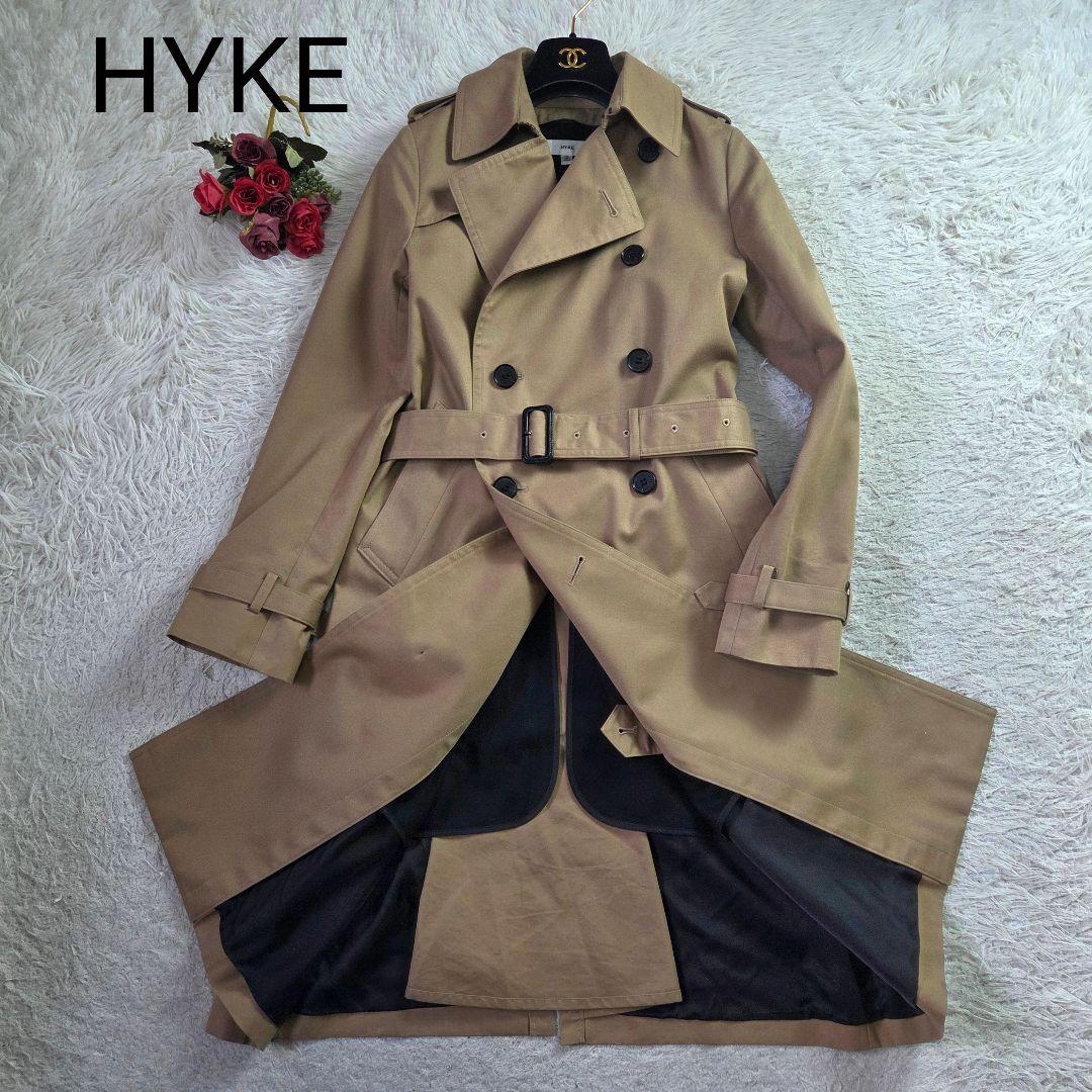 美品 HYKE トレンチコート ライナー着脱式 ベージュ サイズM タイト