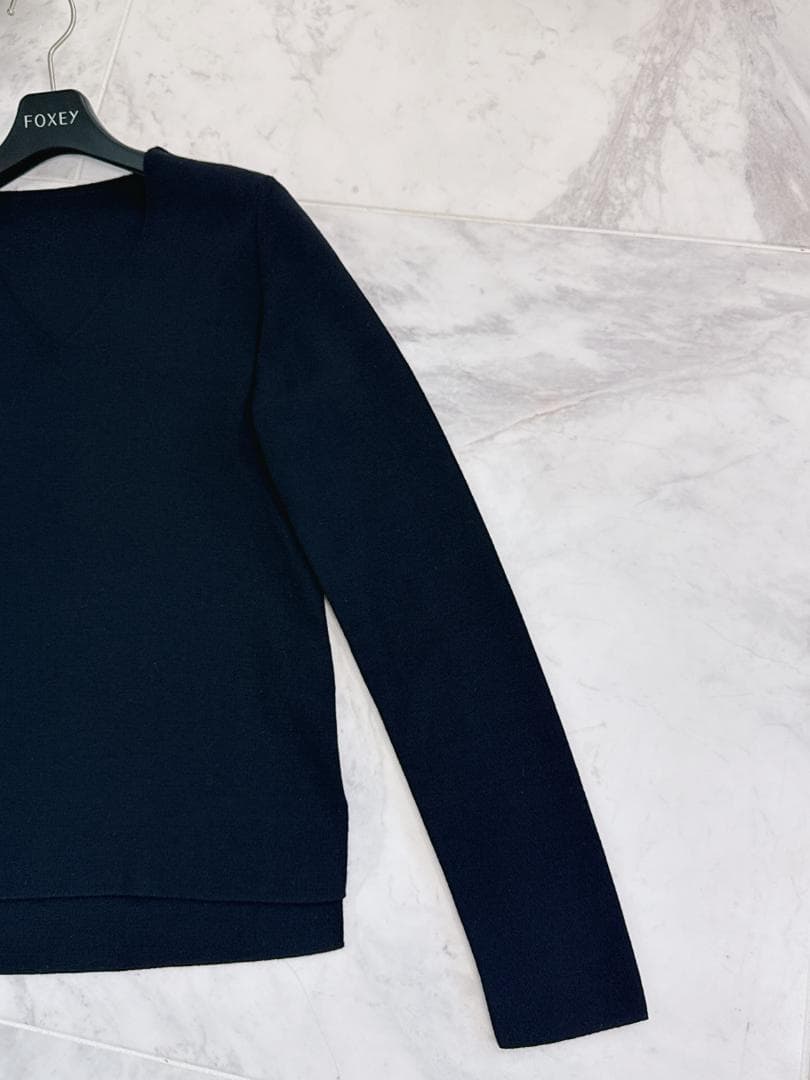 美品★FOXEYフォクシーニットトップス マイフェヴォライトVグレースウール40