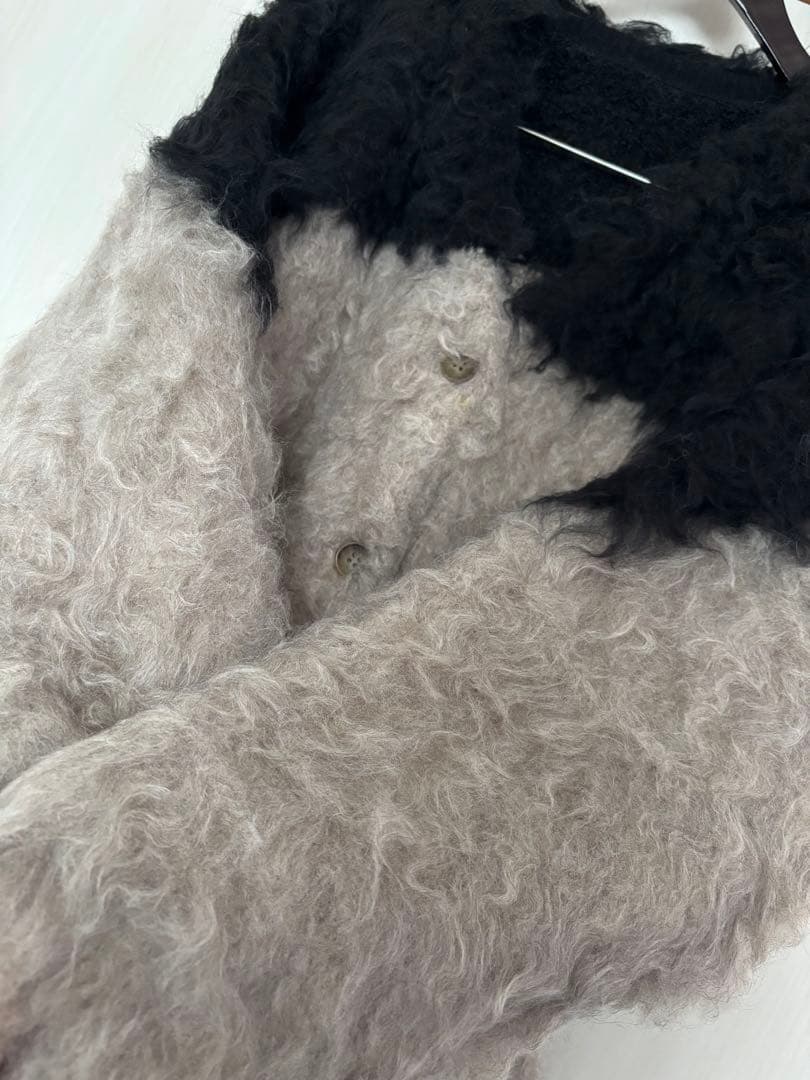 CLANE 【BI COLOR SHAGGY KNIT CARDIGAN】