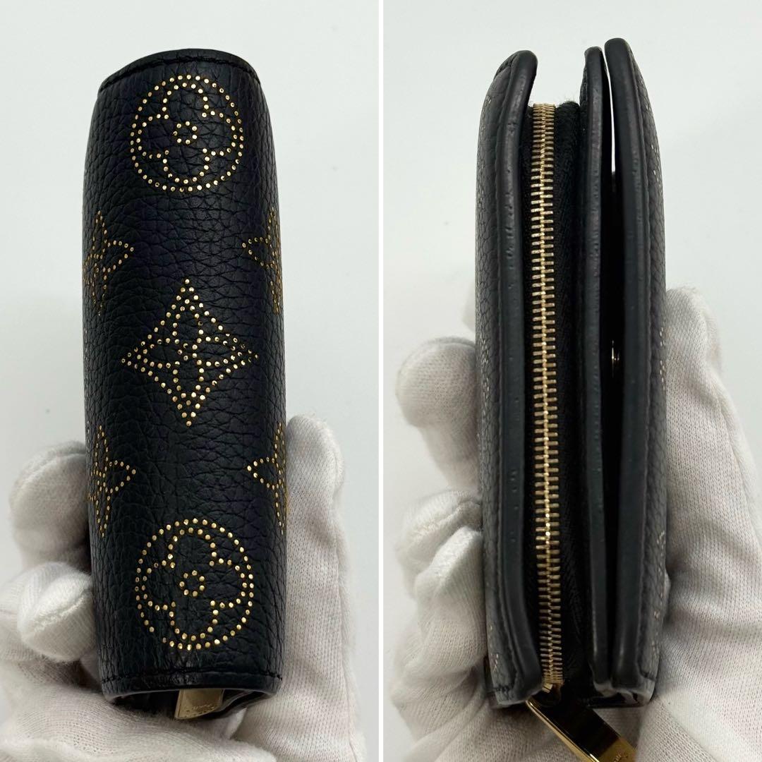 極美品23年AW限定✨ルイヴィトン マヒナ クレア 二つ折り財布 ノワール 黒