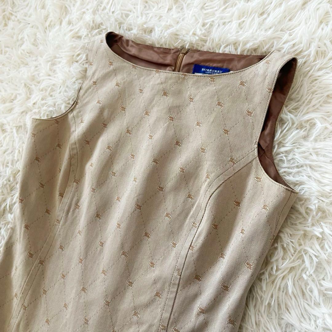 希少 BURBERRY ホースモノグラム 総柄 ノースリーブ ワンピース Y2K