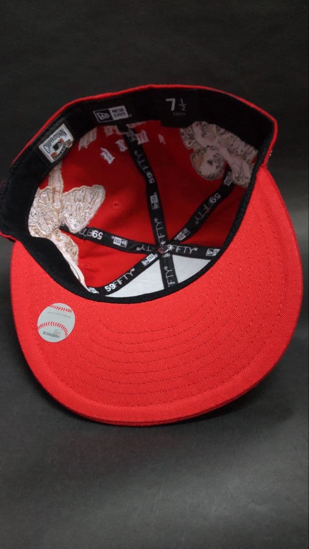 NewEra 59FIFTY×NZMUコラボLAドジャースキャップレッド1/2