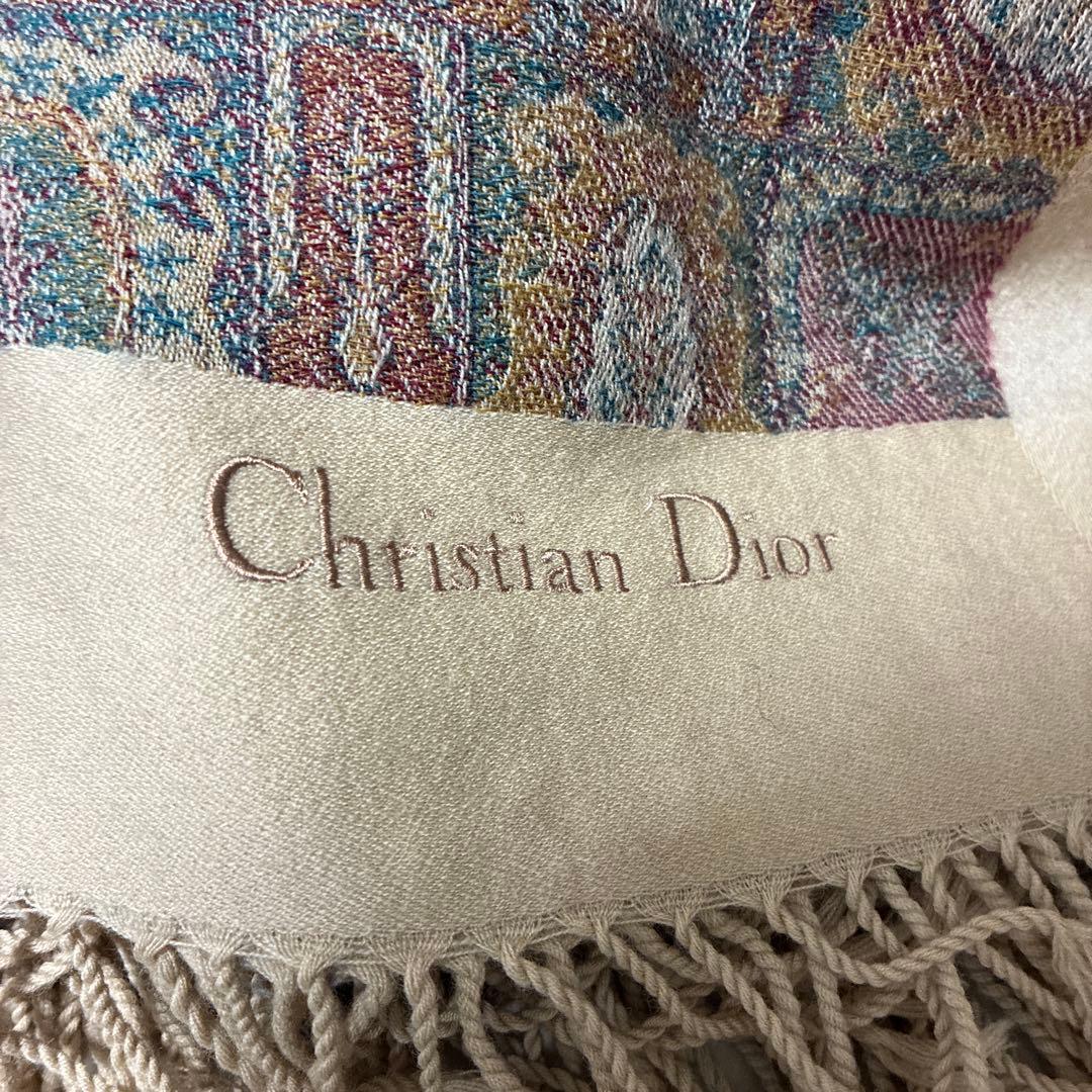 【出品者負担 値下げ済】 Christian Dior ペイズリー柄ストール