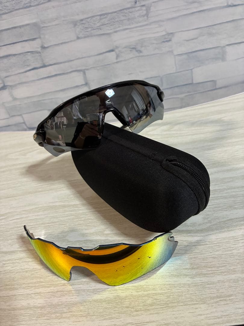オークリー　レーダーEV パス　ブラック×ゴールド OAKLEY レンズ美品