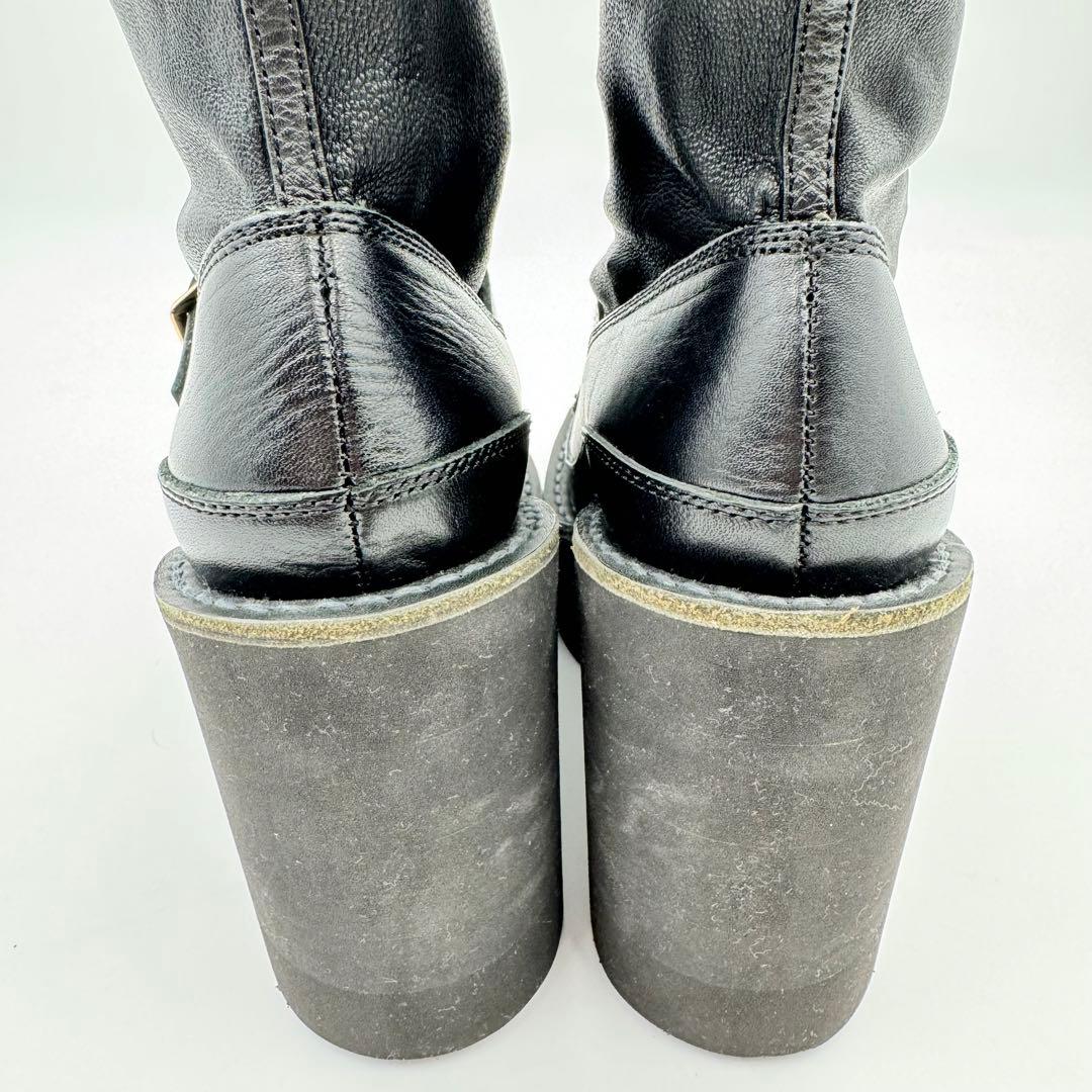 美品✨sacai サカイ　ロングブーツ　厚底　ブラック　レザー