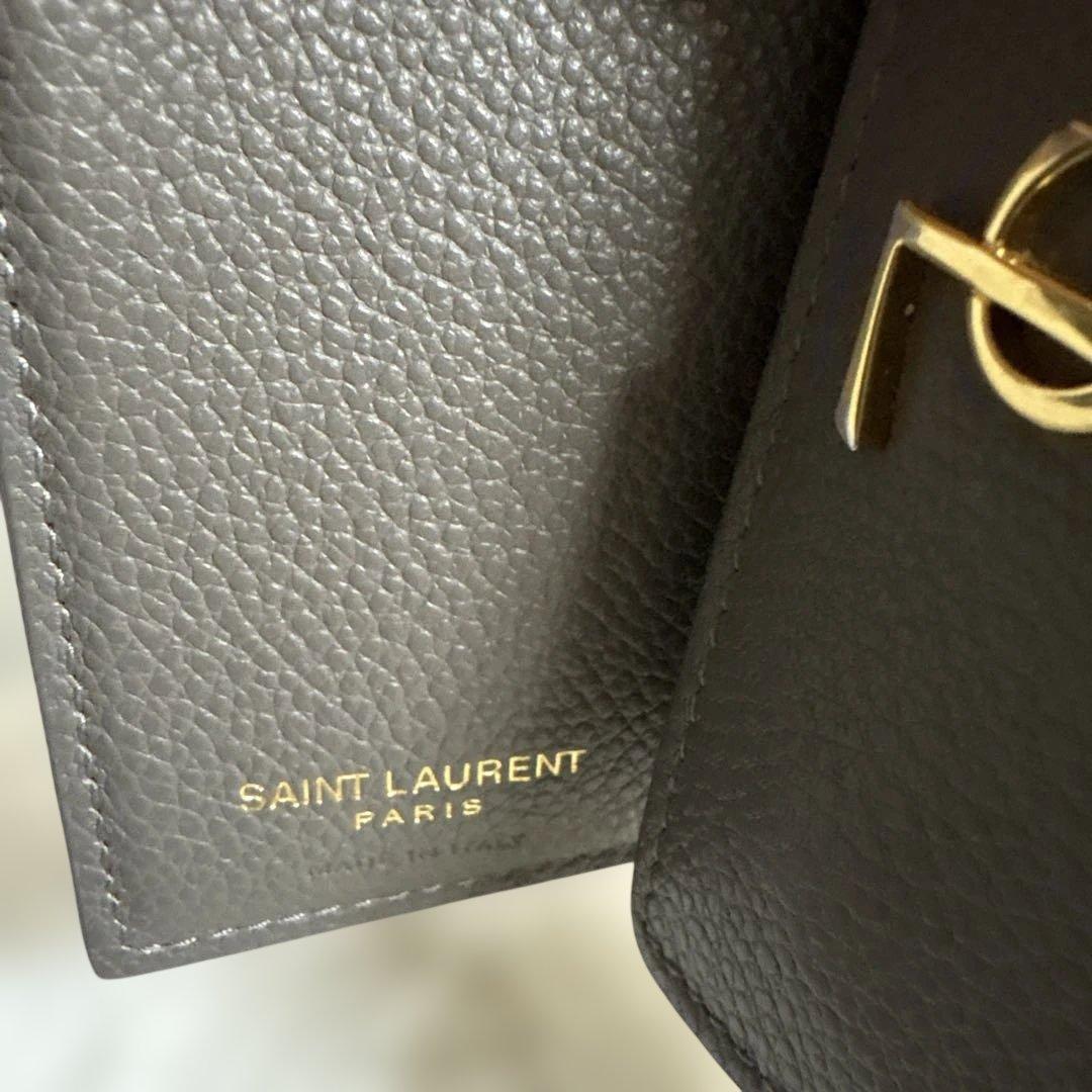 YSL ダークグレー 三つ折り財布