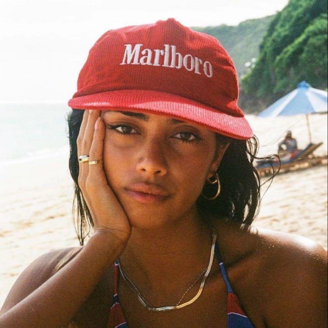 マルボロ コーデュロイキャップ Marlboro CAP 刺繍ロゴ アイレット