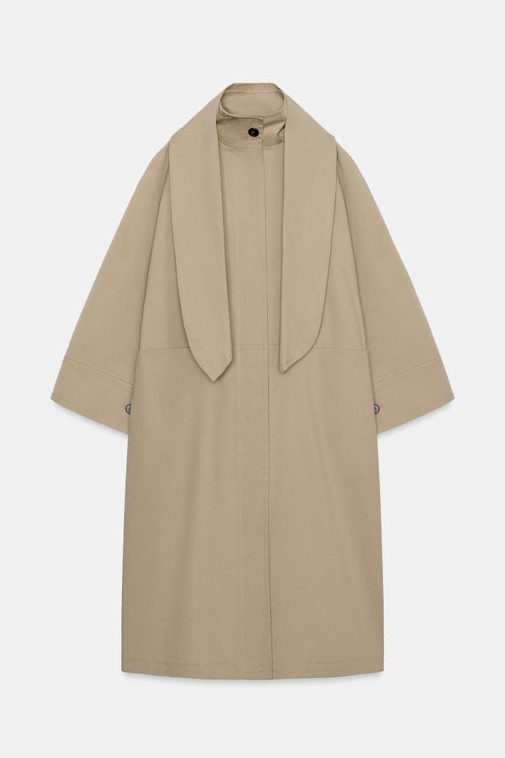 ZARA オーバーサイズスカーフディテールトレンチコート Sサイズ