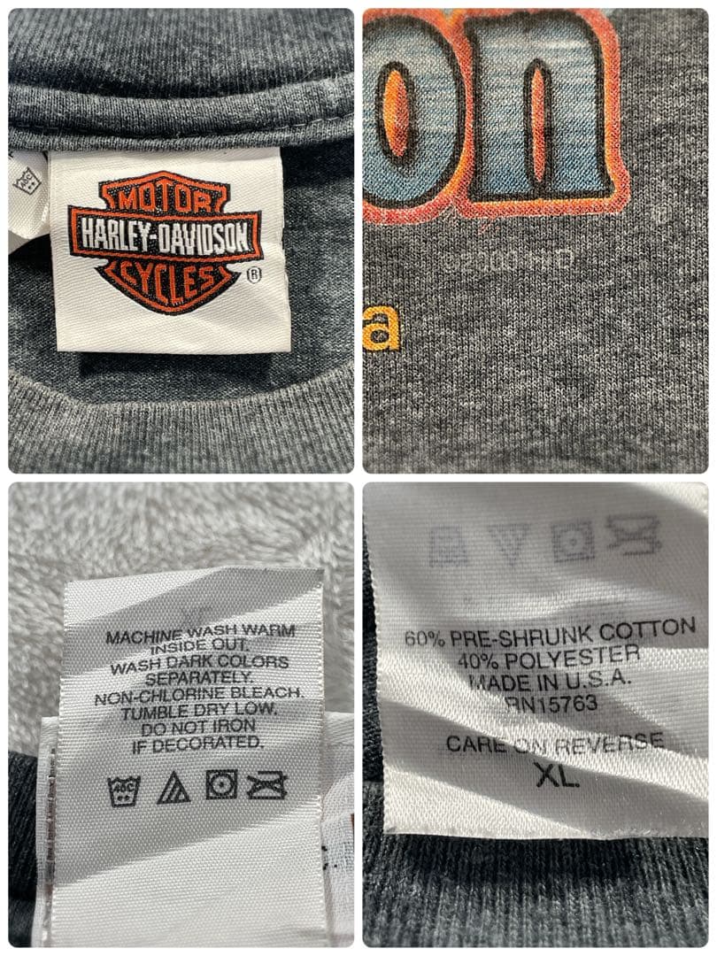 HARLEY-DAVIDSON USA製 タンクトップ　プリント　チャコール