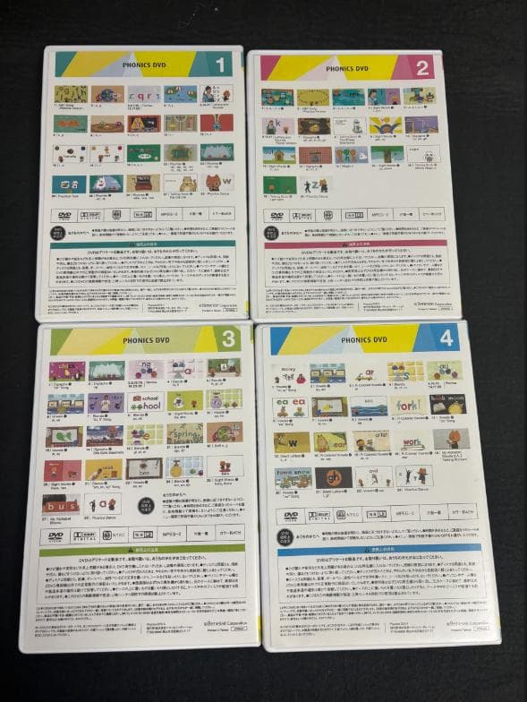 ワールドワイドキッズ フォニックス DVD全巻1～4