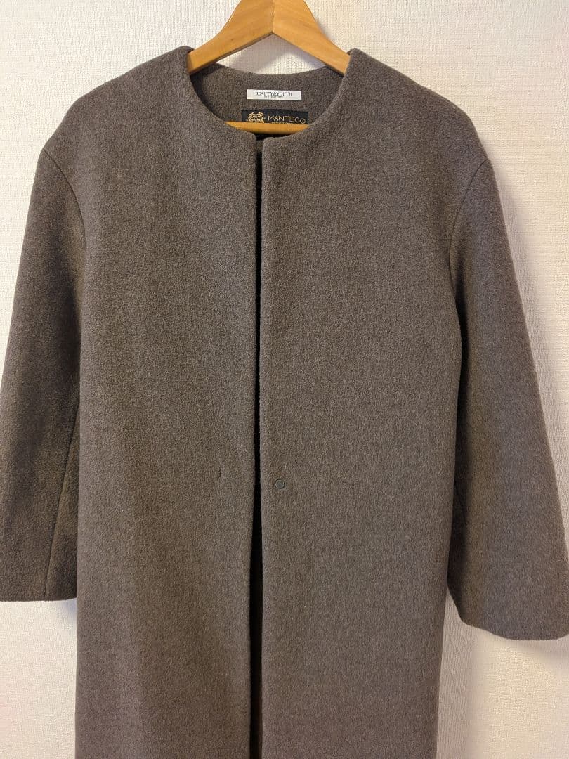 BEAUTY&YOUTH MANTECO ノーカラーベルト ロングコート 定番