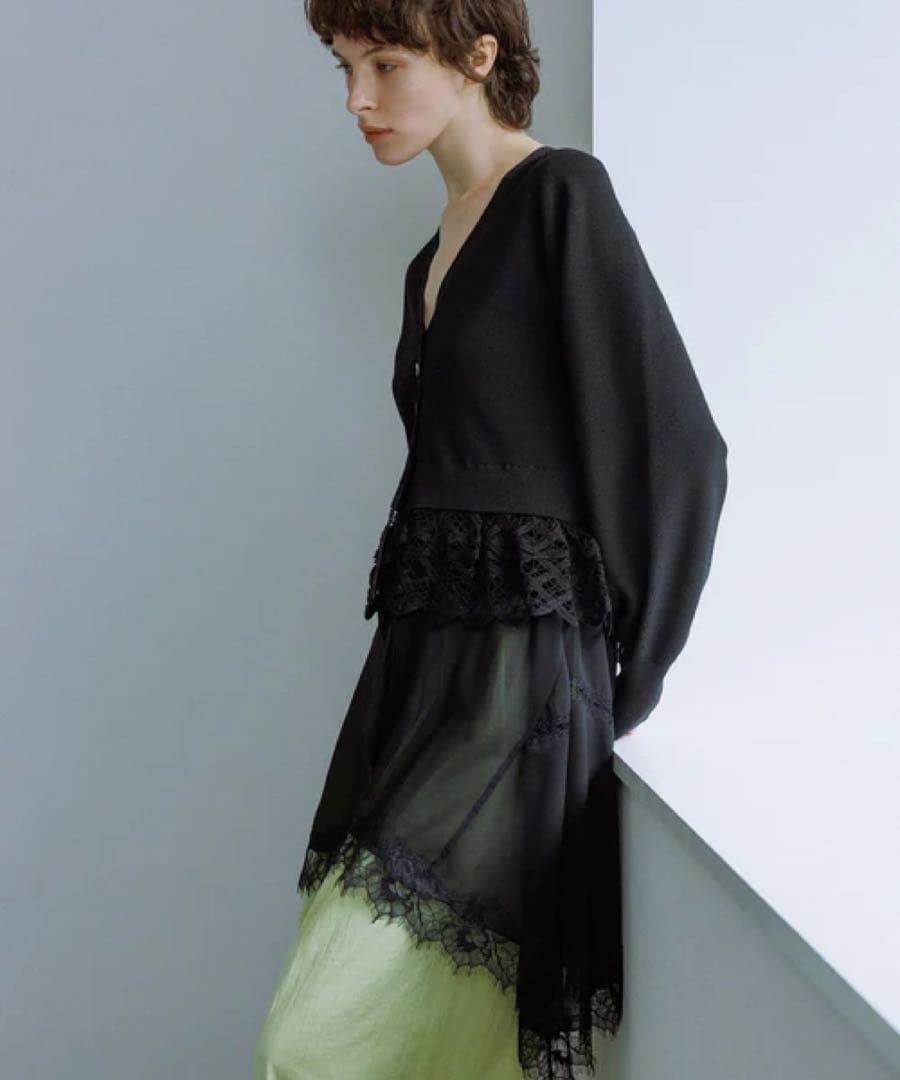 ADAME ET ROPE FEMME / バテンレースコンビニットカーディガン