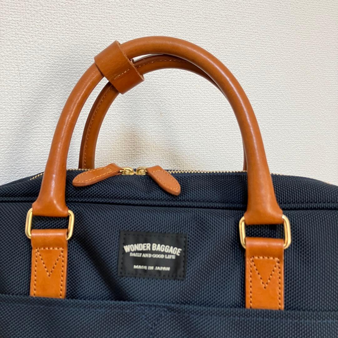 定価3.2万◆美品 ワンダーバゲージ ブリーフケース　紺 ジャケパンスタイル