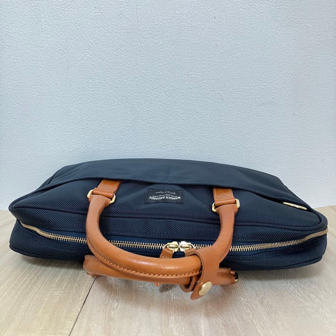 定価3.2万◆美品 ワンダーバゲージ ブリーフケース　紺 ジャケパンスタイル