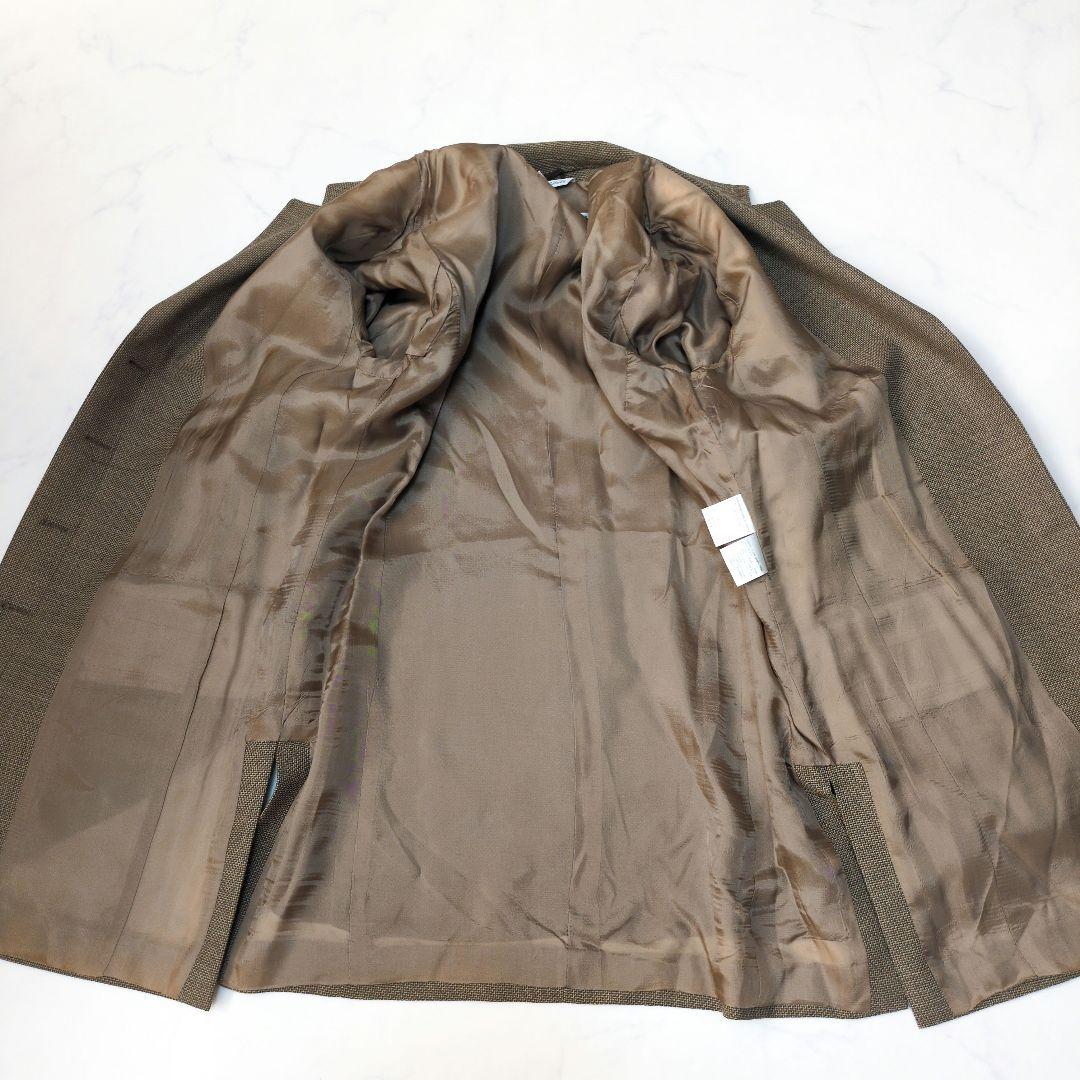 未使用☆MaxMara　ツイード　ジャケット　ウール　比翼　ブラウン　L