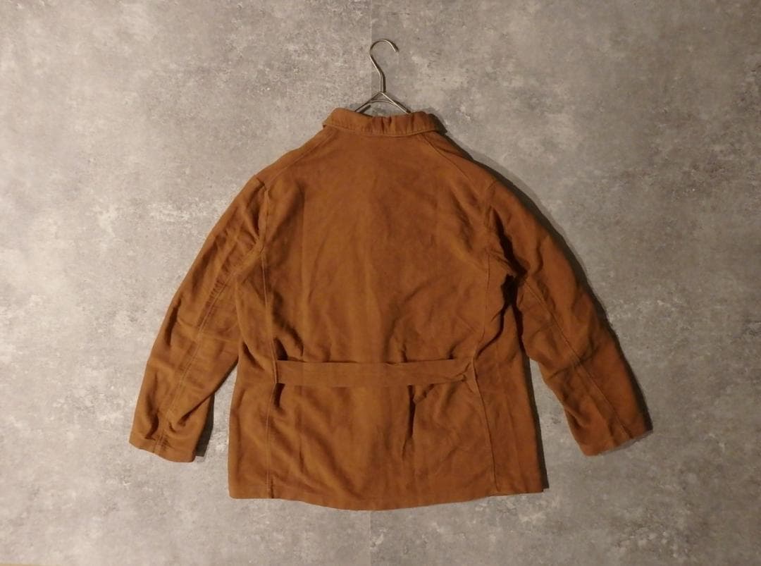 70sフレンチワーク コーデュロイ ジャケット ブラウン バックベルト付き