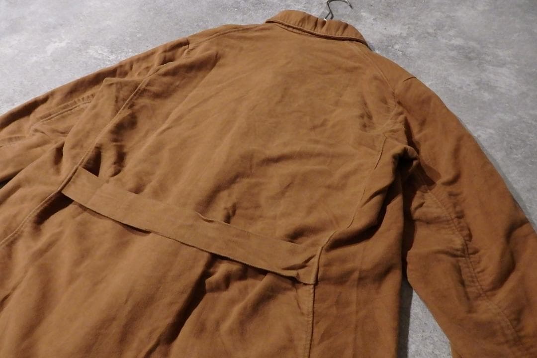 70sフレンチワーク コーデュロイ ジャケット ブラウン バックベルト付き