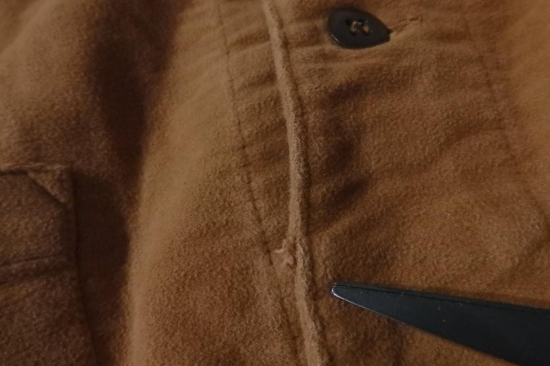 70sフレンチワーク コーデュロイ ジャケット ブラウン バックベルト付き