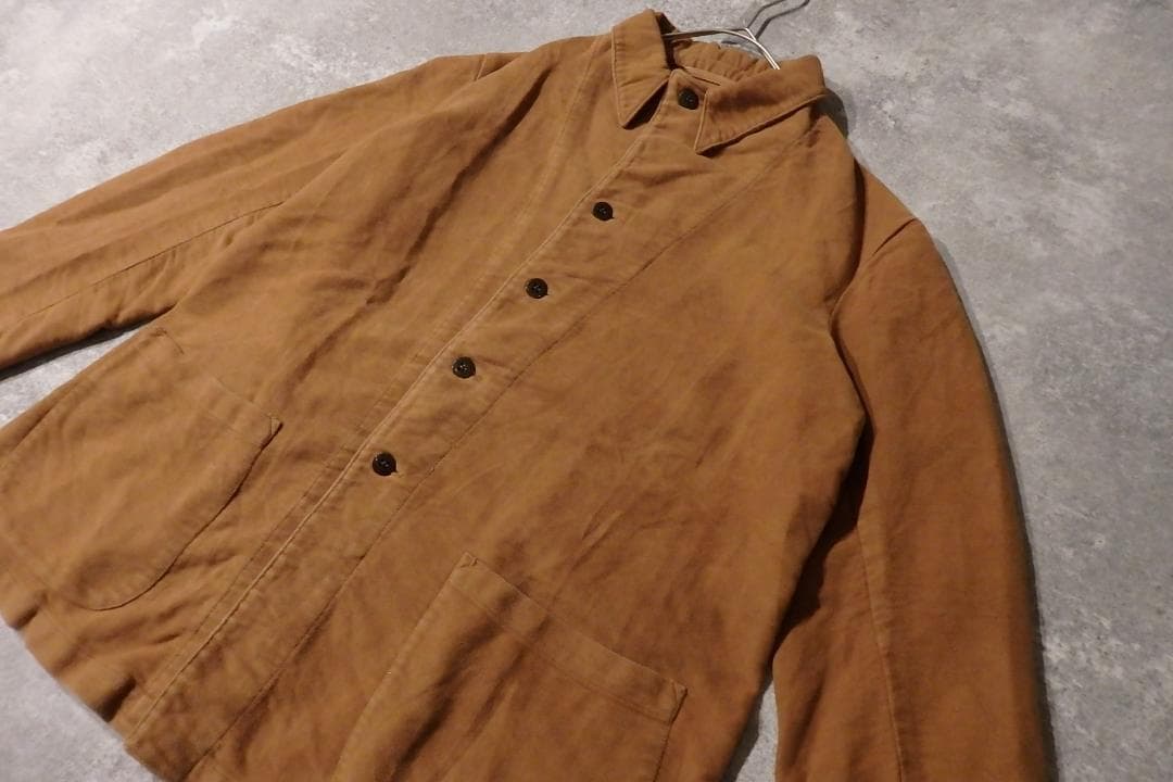 70sフレンチワーク コーデュロイ ジャケット ブラウン バックベルト付き