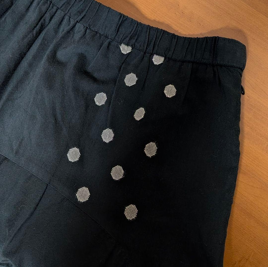 センソユニコ 慈雨 ドット柄 刺繍パッチワーク切り替えスカート