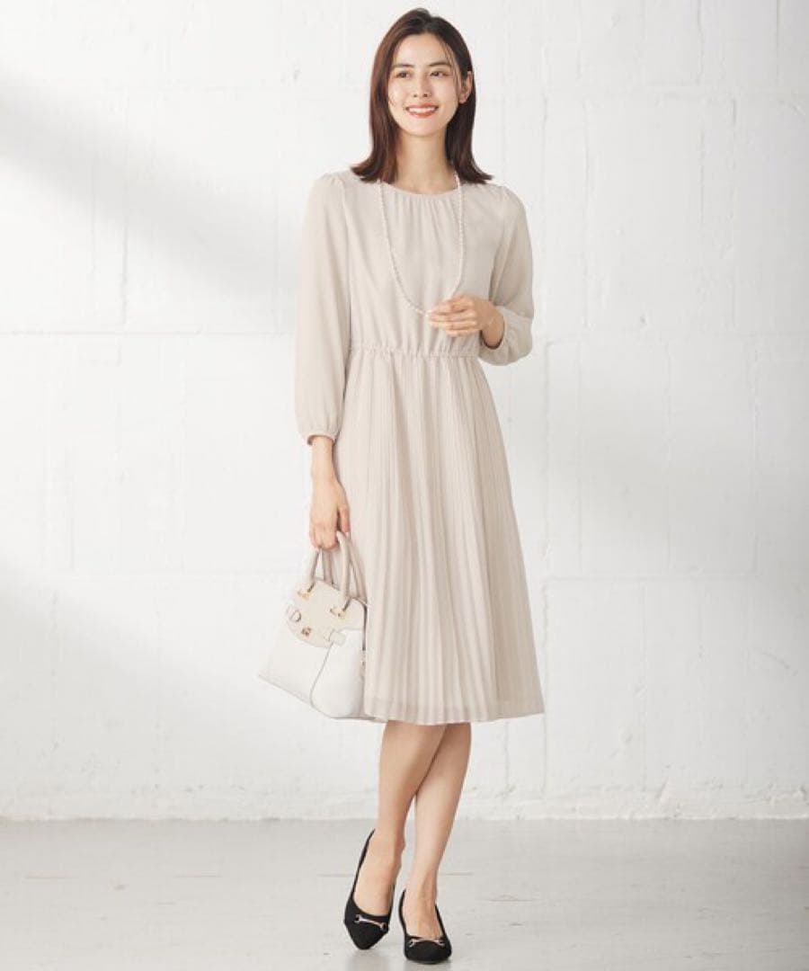 any SIS エニィスィス 洗える フェミニンプリーツ ワンピース シフォン