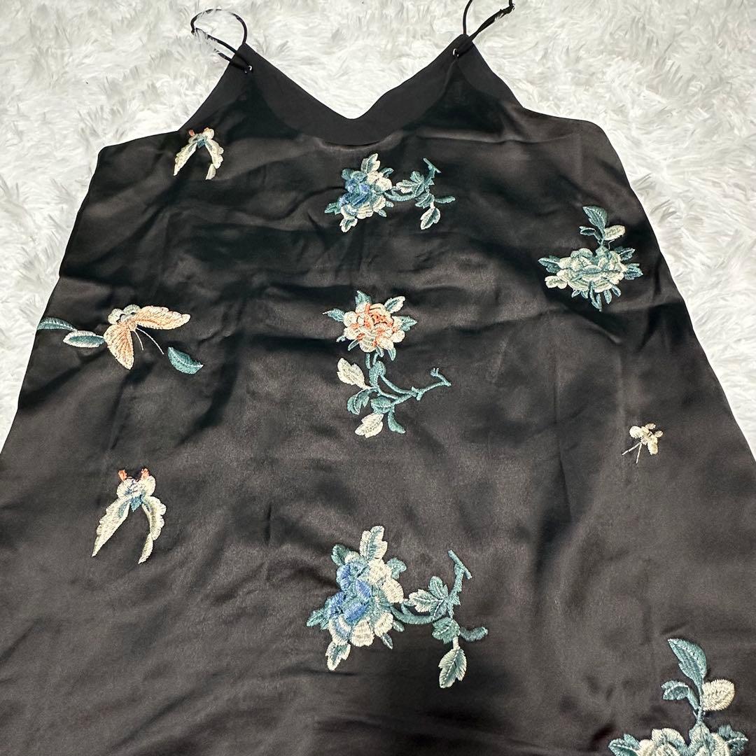 Omekashi レイヤードキャミチュニック　花柄刺繍　 Fサイズ