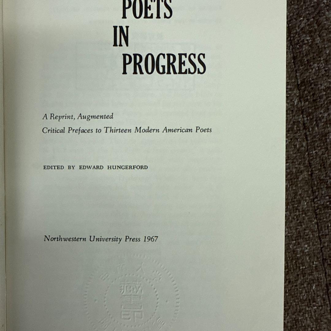 洋書 POETS IN PROGRESS