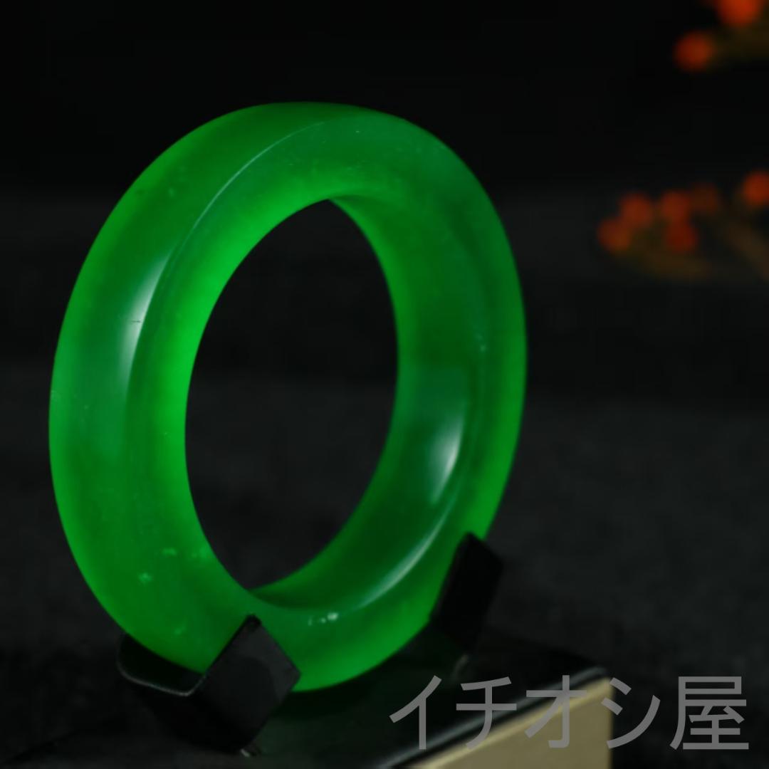 翡翠 高氷種 毛坯バングル 正氷 氷荧感 強透明 天然石 玉器 腕輪 お守り