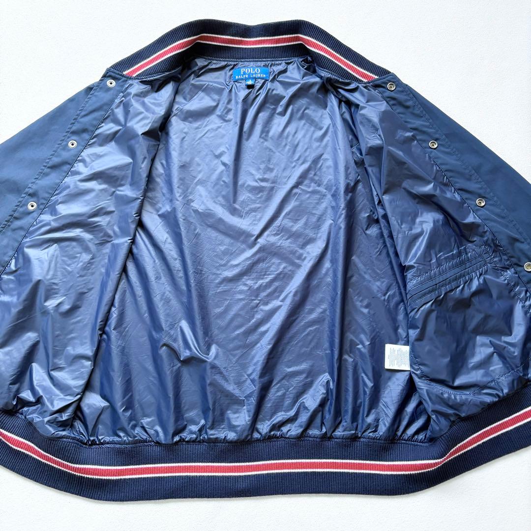 美品 L ラルフローレン スタジャン POLO ロゴ ネイビー