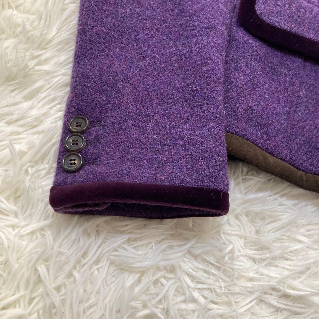 ETRO エトロ　テーラードジャケット　シルク　ウール　大きいサイズ　42 紫