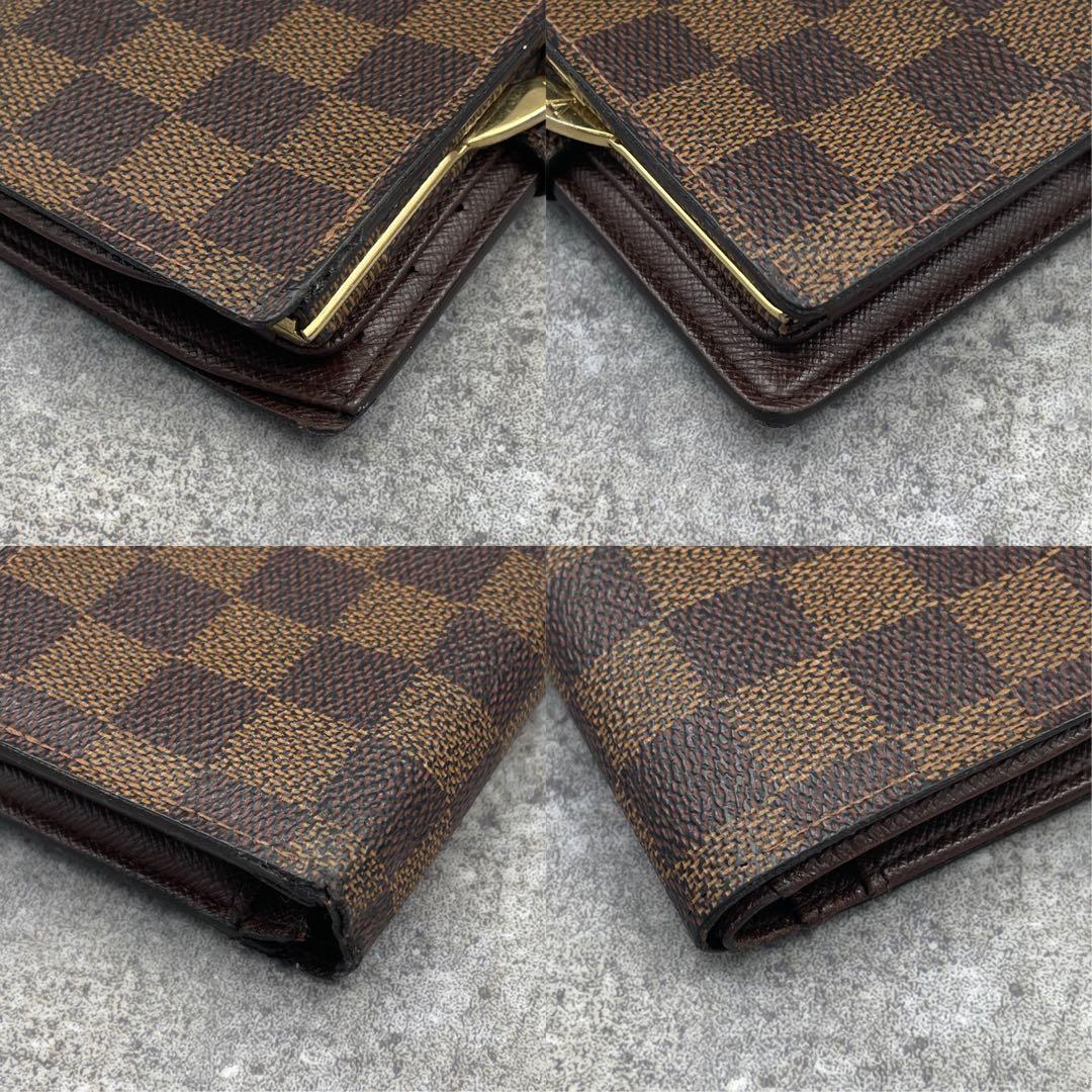 【微美品】LOUIS VUITTON ルイヴィトン　ダミエ　折り財布 がま口