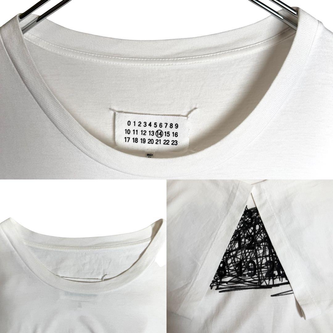 【美品/レア】メゾンマルジェラ⭐︎カレンダー ロゴ センター Tシャツ 半袖 48