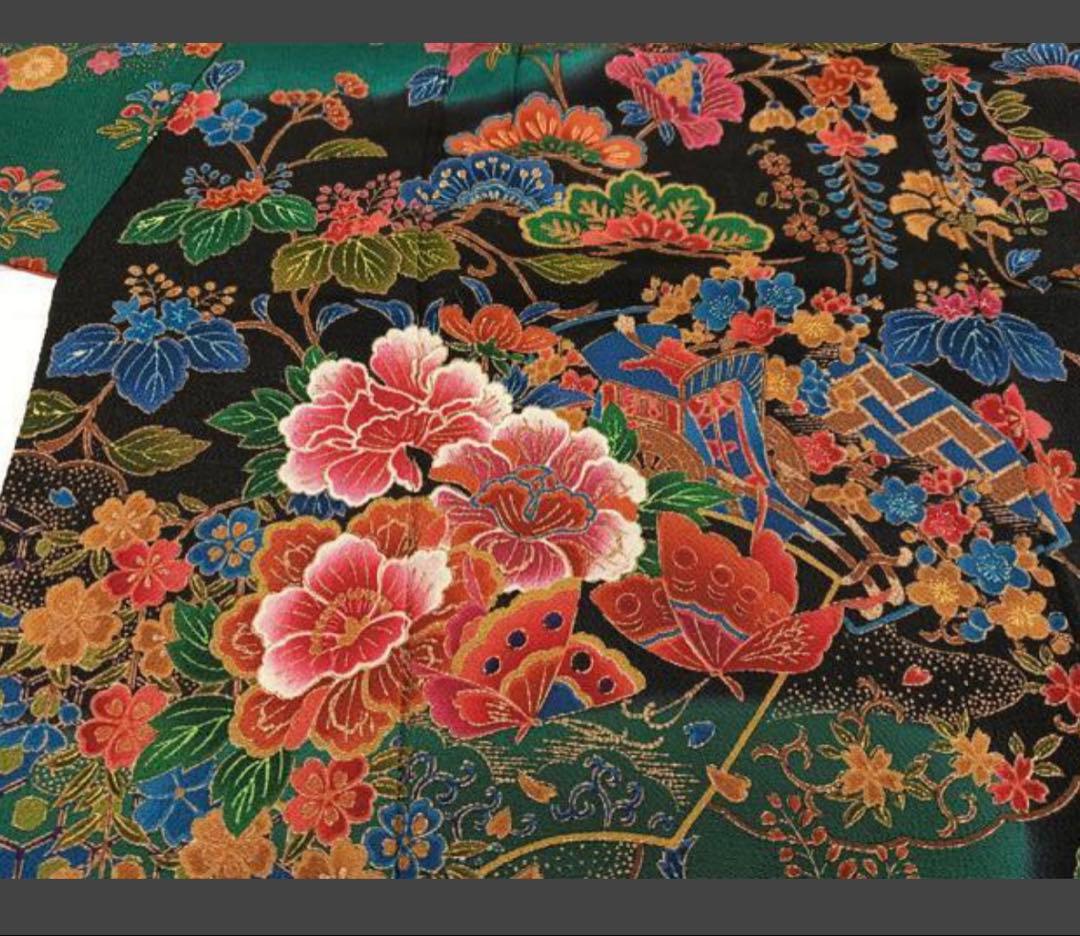 振袖　【正絹】鬼シボ縮緬　162.5㎝
