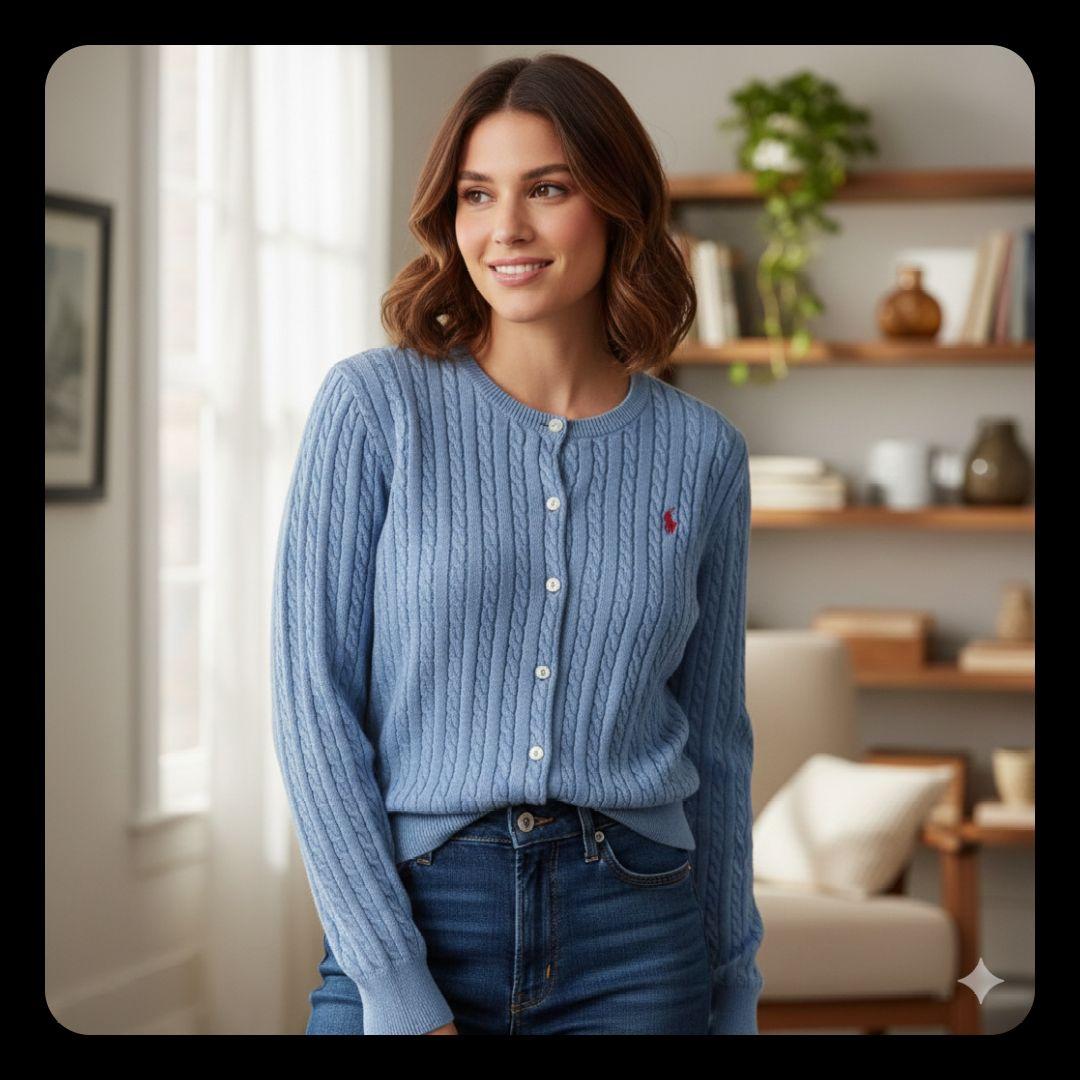 Polo Ralph Lauren ケーブルニットカーディガン M クロップド