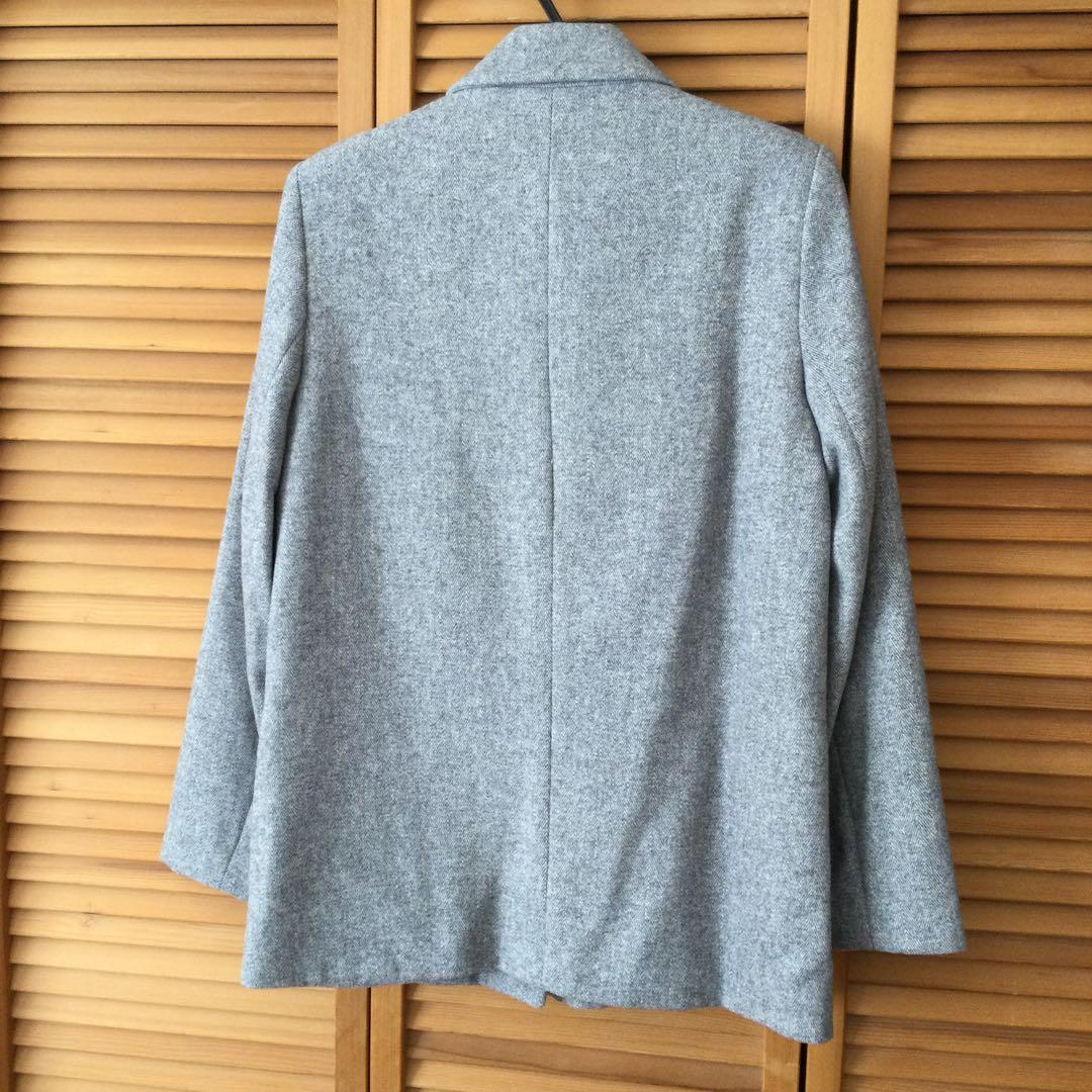 新品 ZARA ザラ ツイード ジャケット タグ付 グレー レディースS 秋冬