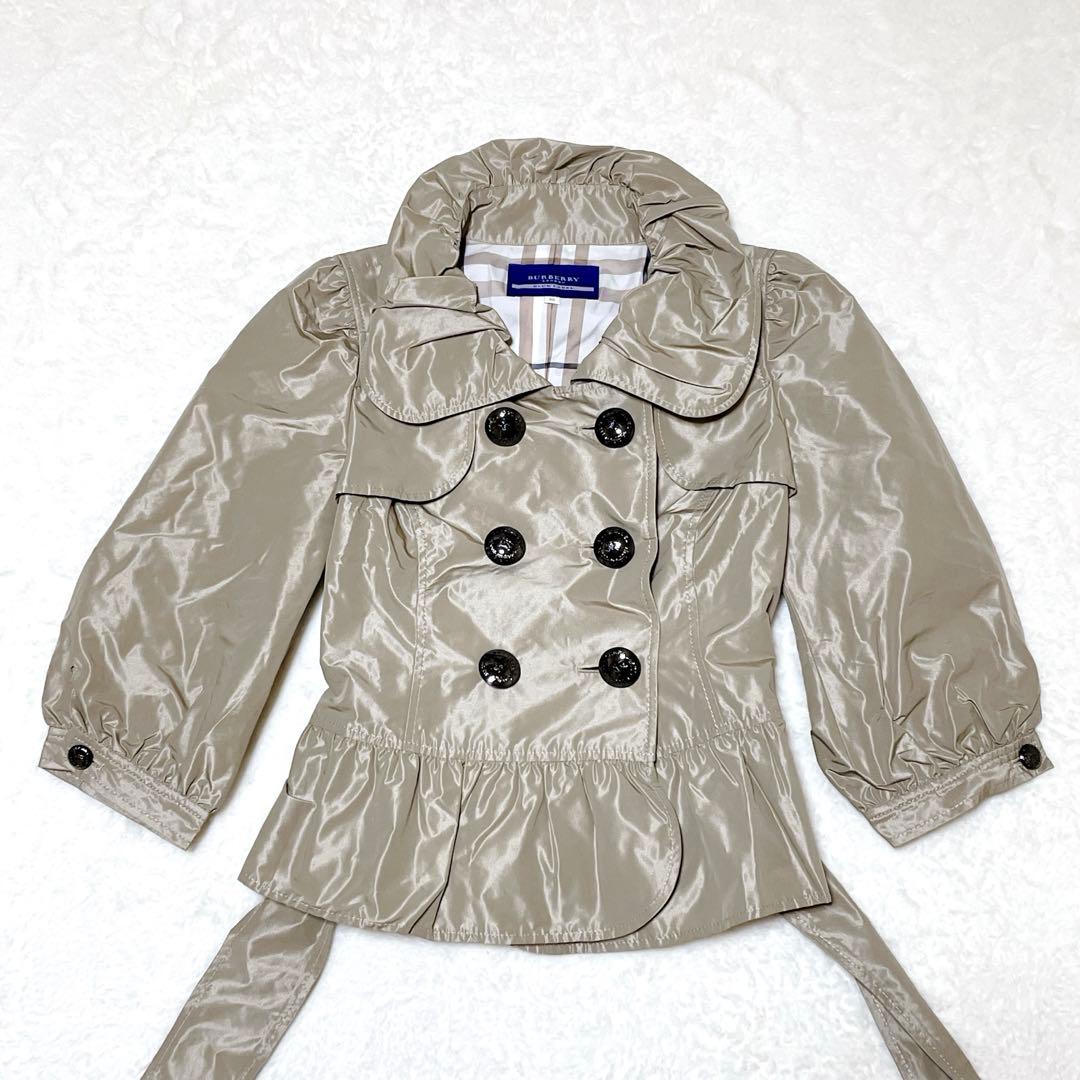 【美品】バーバリーブルーレーベル　トレンチコート　ベージュ　ノバチェック　38