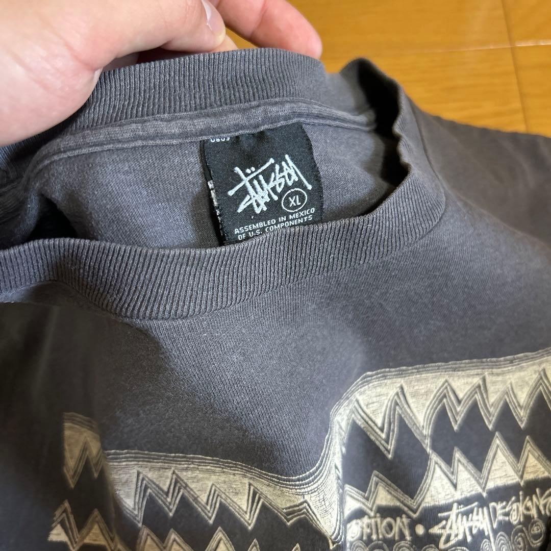 【XL】00s OLD STUSSY ラスタライオン Tシャツ 黒タグ フェード