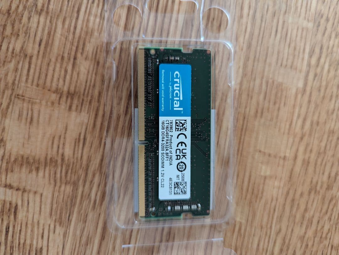 Crucial ノートPC用増設メモリ16GB DDR4-3200