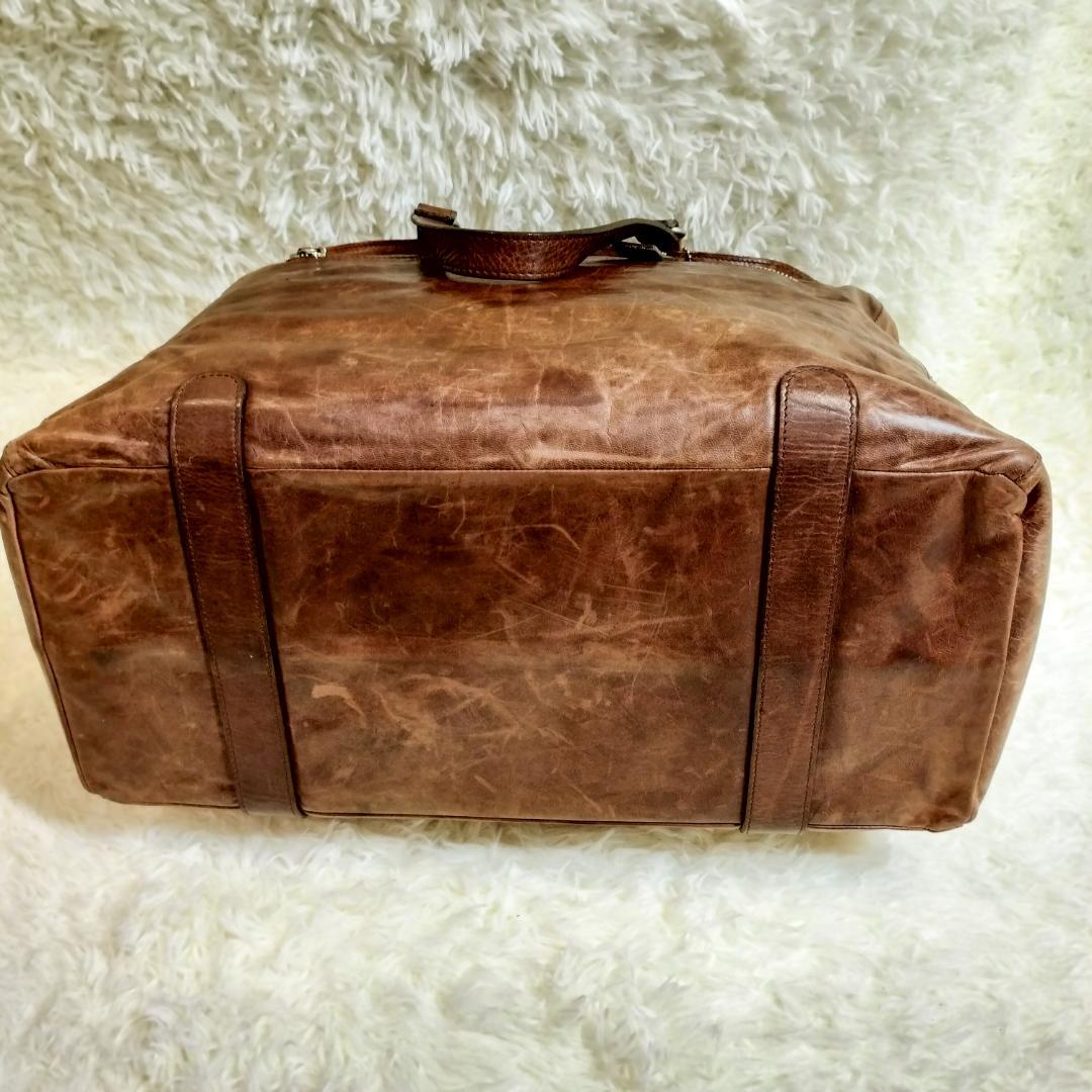本革 2way ボストンバッグ 大容量 ブラウン 良品✨️ グリード
