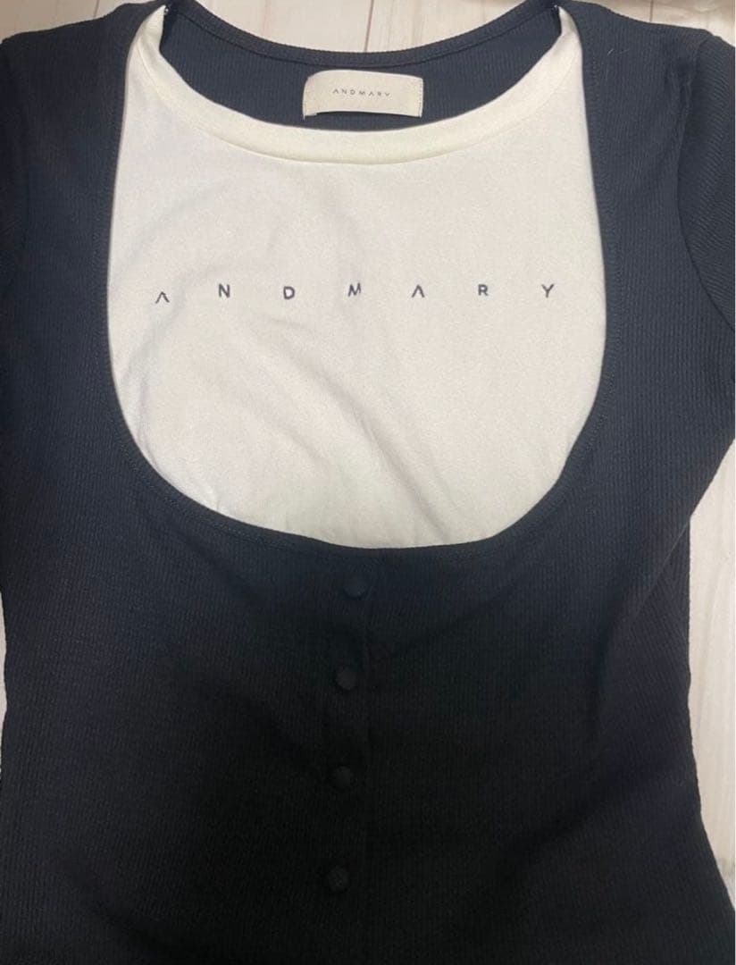 正規品　ANDMARY Mary logo tops black