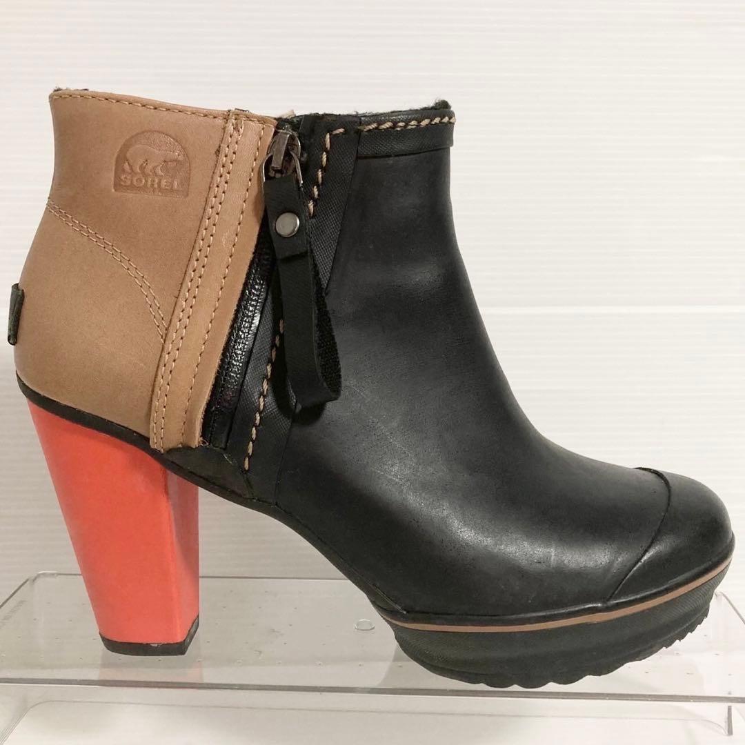 SOREL ソレル アンクル レインブーツ 25cm ヒール
