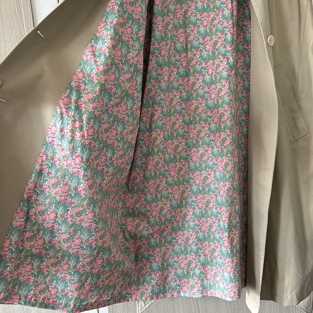 ポルテデブトン LIBERTY トレンチコート ステンカラー 花柄 ベルト