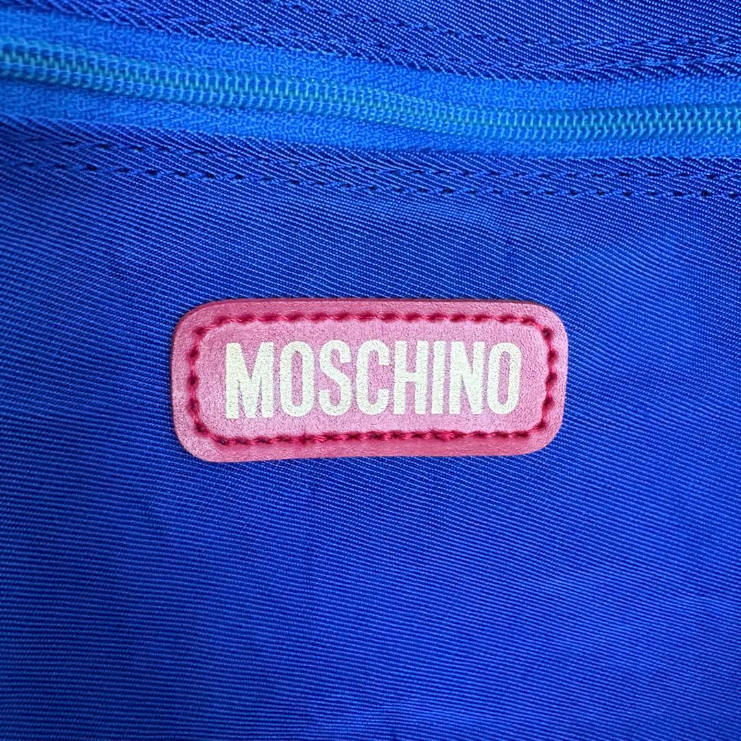 MOSCHINO モスキーノ 2way ボストン ショルダーバッグ ブルーハート