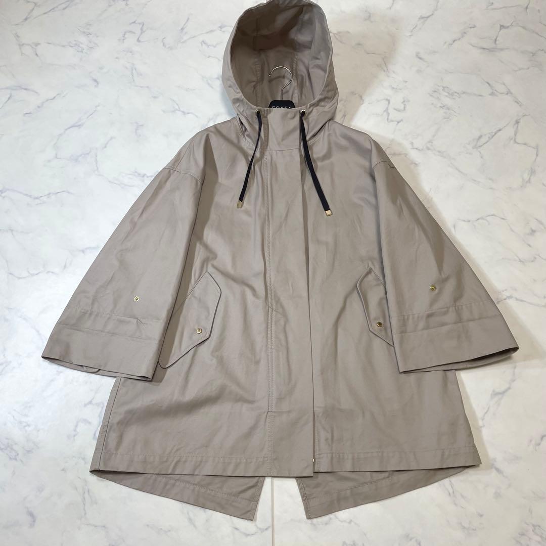 美品 23年 ドレステリア 洗える モッズコート 定価29,700円 ベージュ