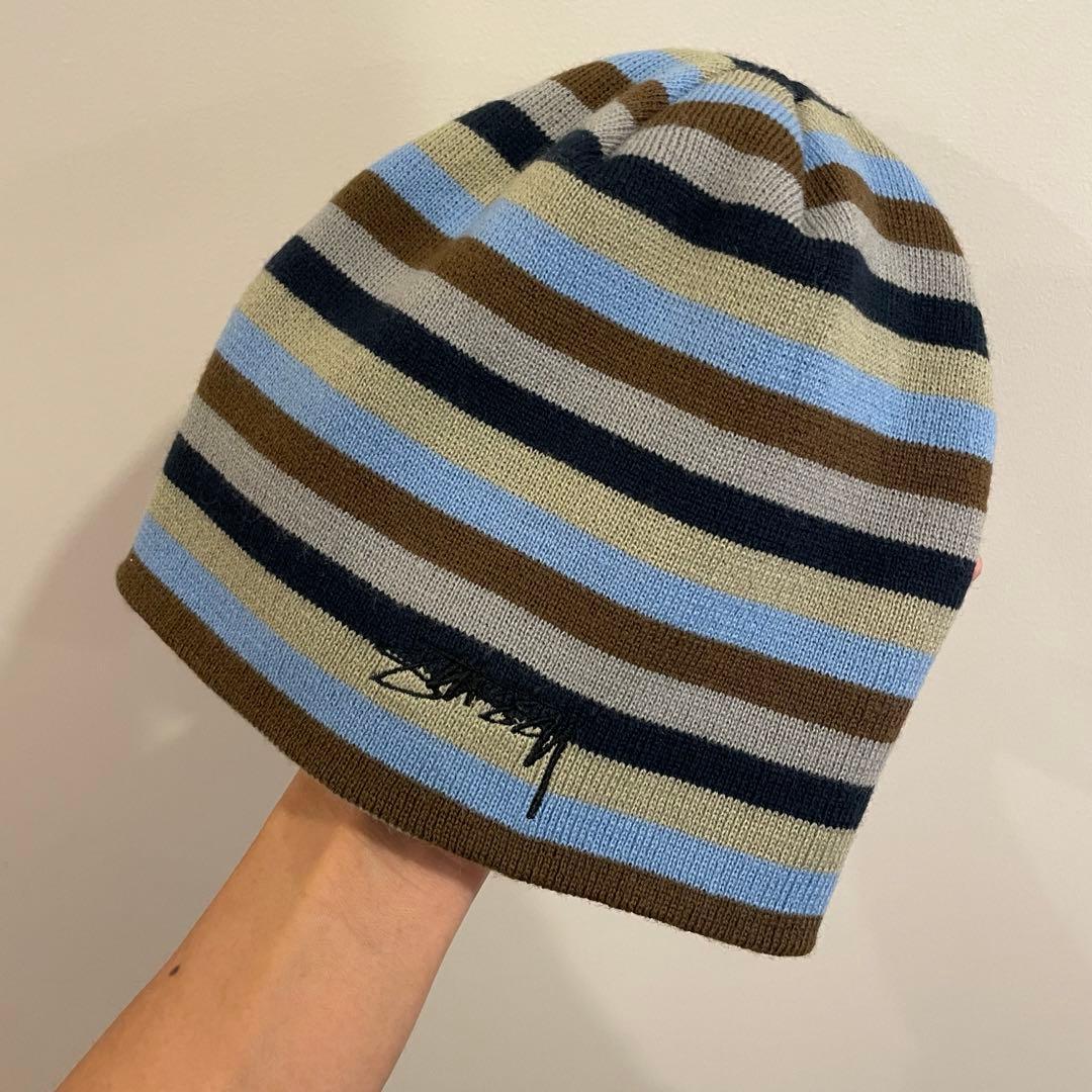 帽子 STUSSY SMOOTH STOCK STRIPED SKULLCAP