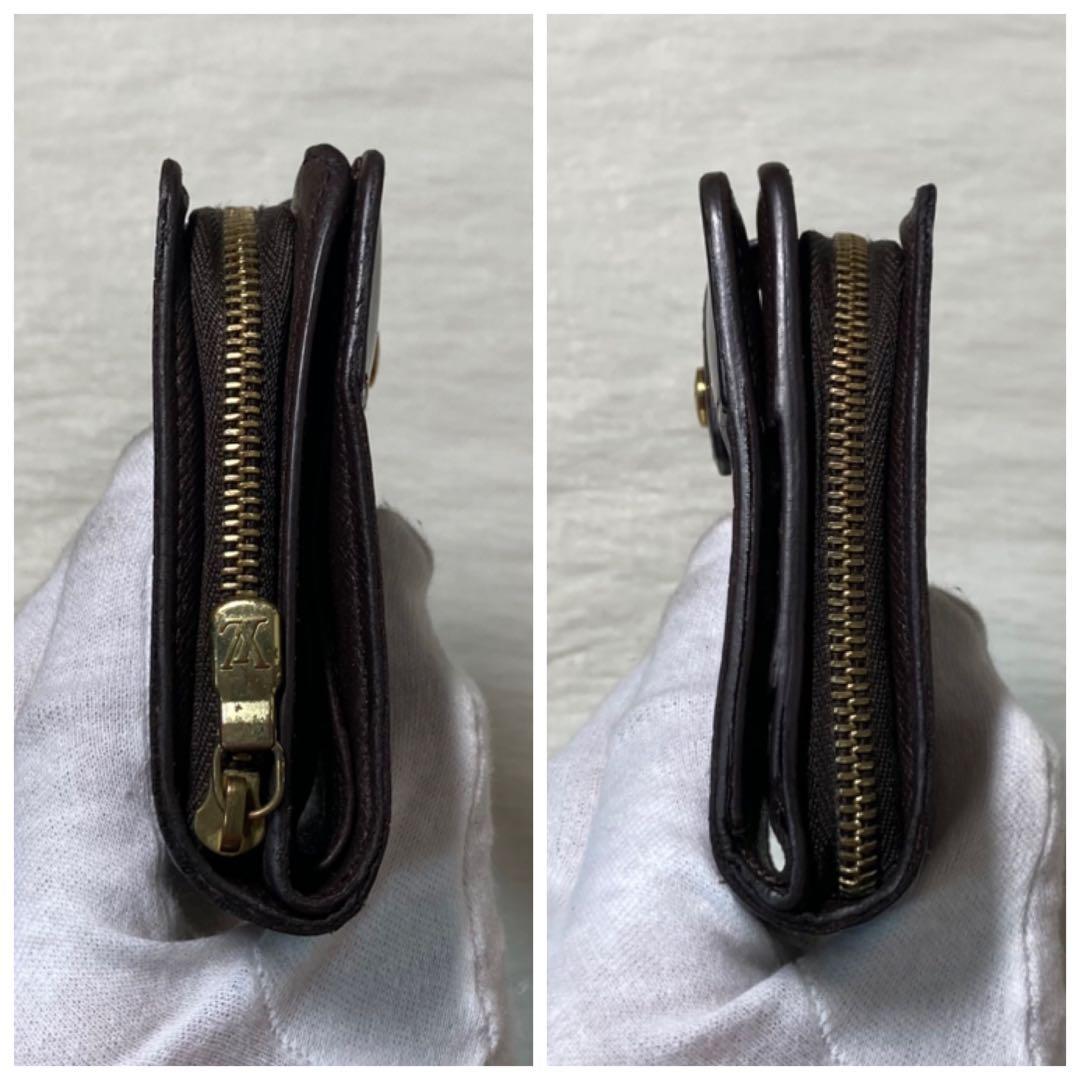 最終価格　LV ヴィトン　二つ折り　財布　ファスナー　コンパクトジップ　茶色
