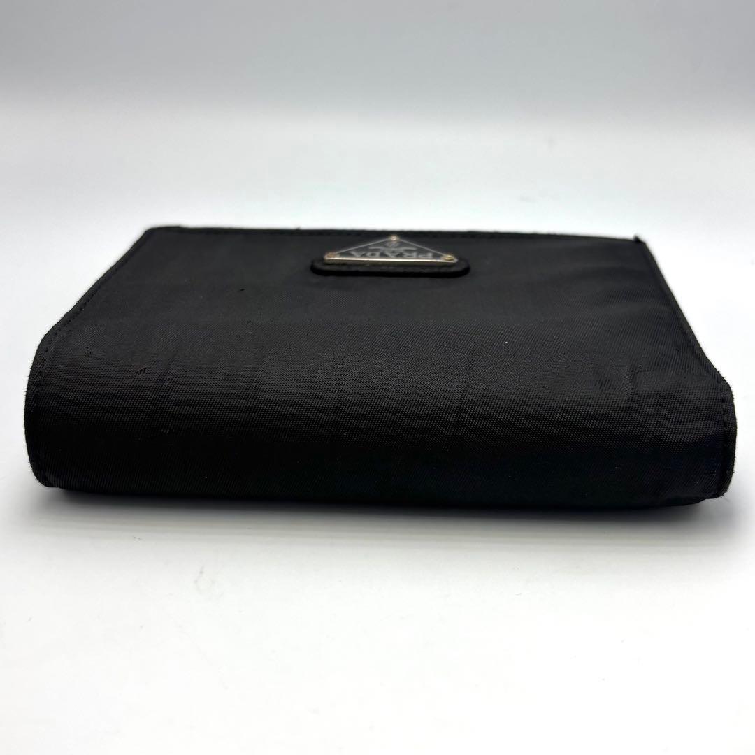 【美品】PRADA プラダ 三つ折り財布 ナイロン ブラックカード収納 小銭入れ