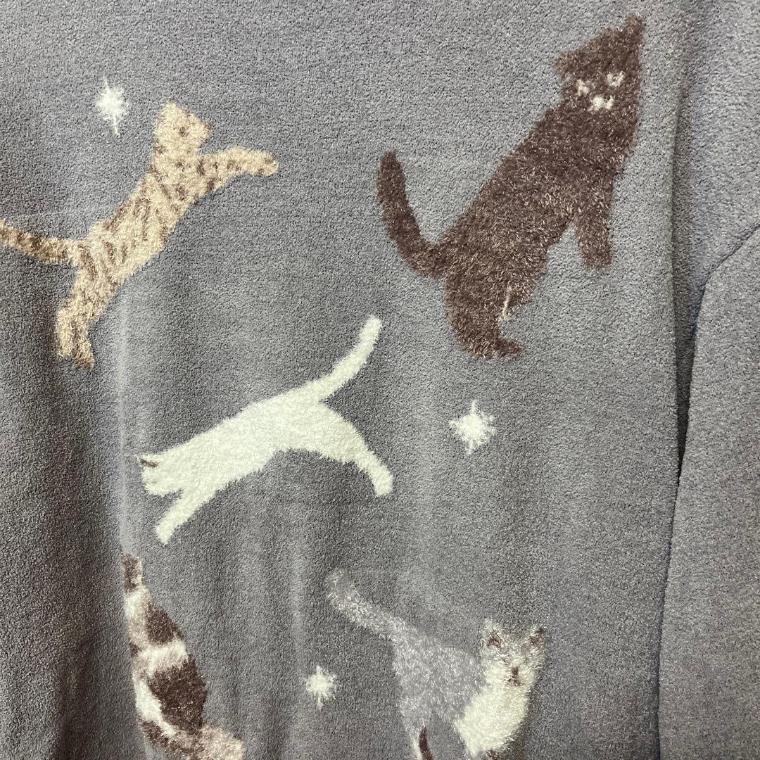ジェラートピケ　ねこ柄ジャガードプルオーバー