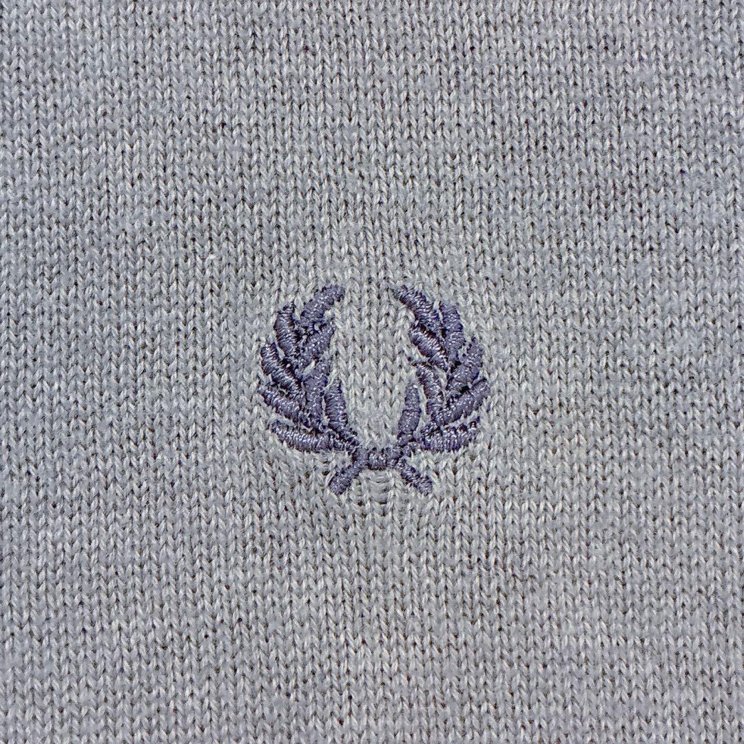 FRED PERRY ポロシャツ ニット 7分袖 フリル ラベンダー 綿100%